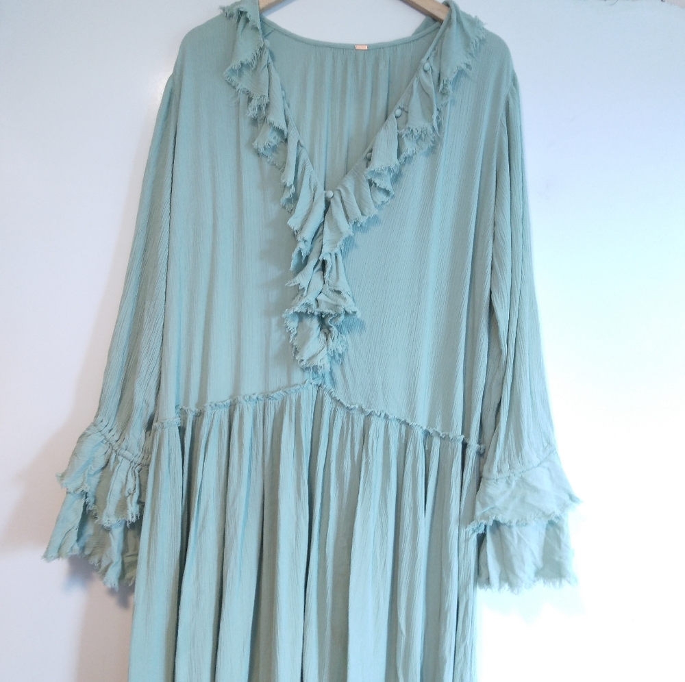 Free People Sweet Darlin Maxi Dress in Minted Jade - Picture 3 of 11